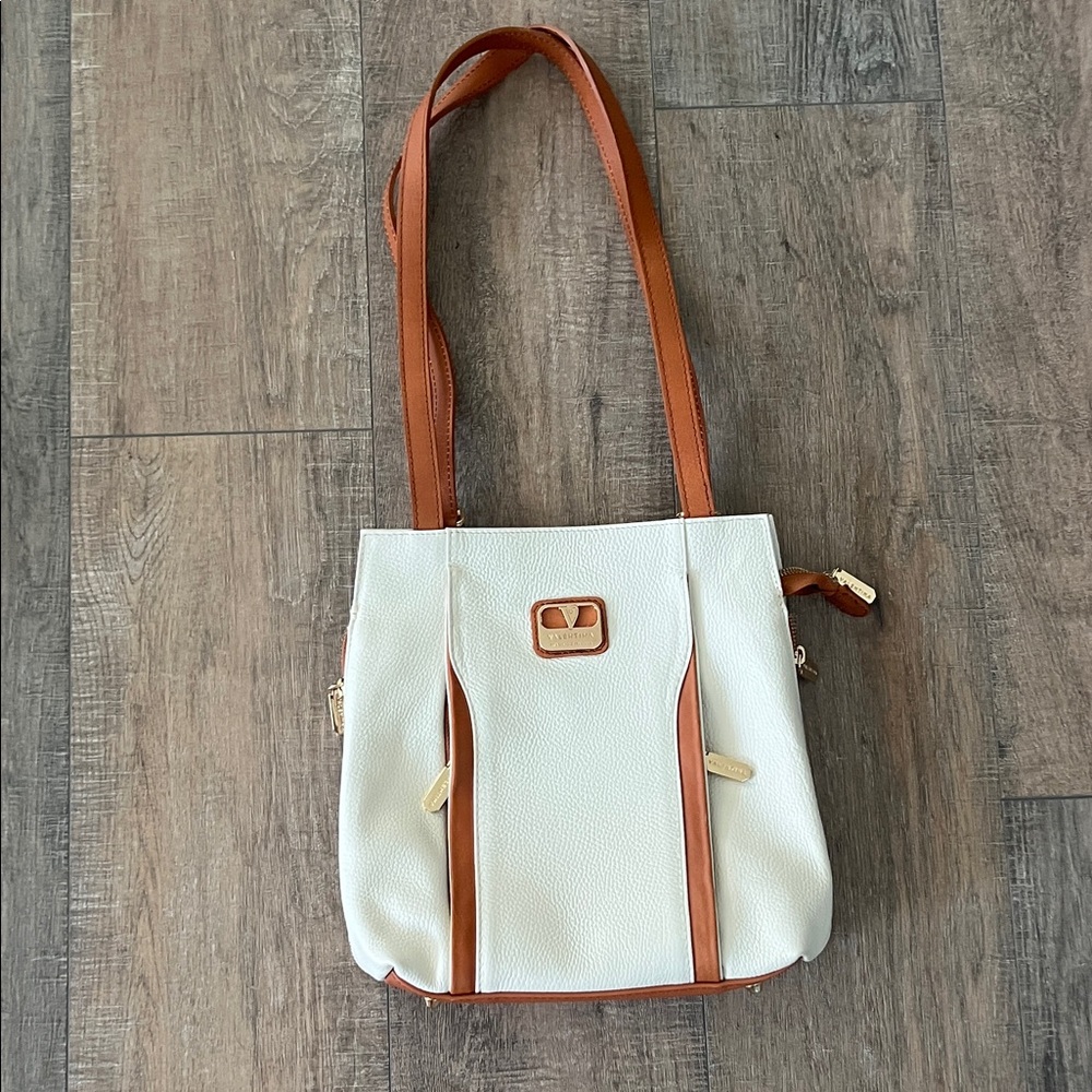 Leather Of white and Tan Women's Bag Backpack new